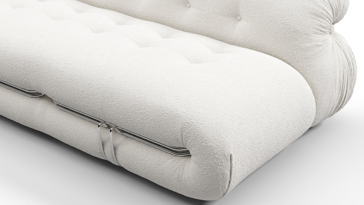 Soriana - Soriana Two Seater Sofa, White Boucle