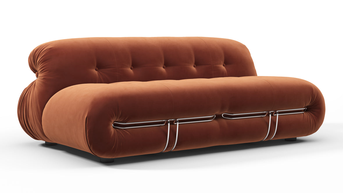 Soriana - Soriana Two Seater Sofa, Spice Velvet