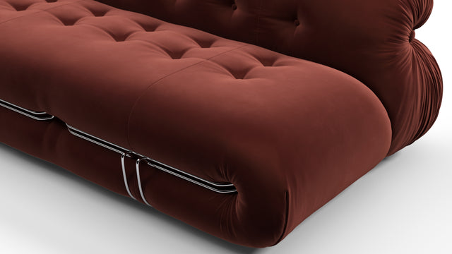 Soriana - Soriana Two Seater Sofa, Burgundy Velvet