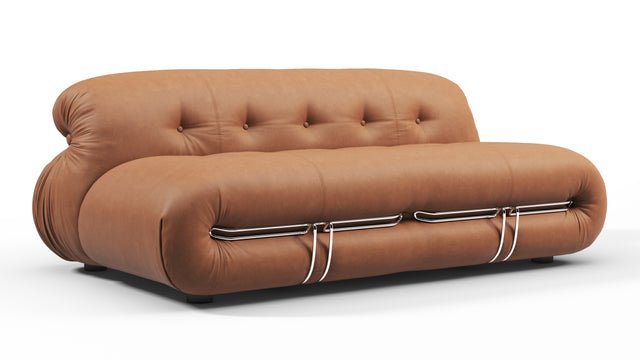 Soriana - Soriana Two Seater Sofa, Chestnut Vegan Leather