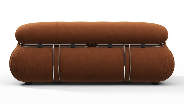 Soriana - Soriana Two Seater Sofa, Burnt Orange Vegan Suede