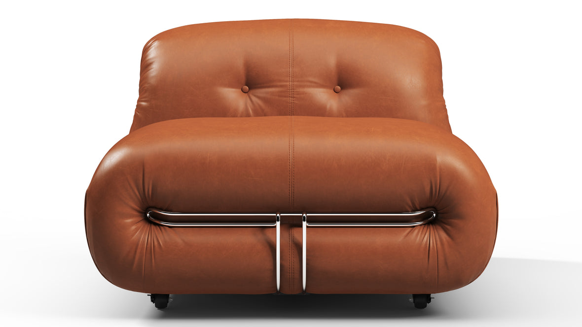 Soriana - Soriana Deep Lounge Chair, Tan Premium Leather