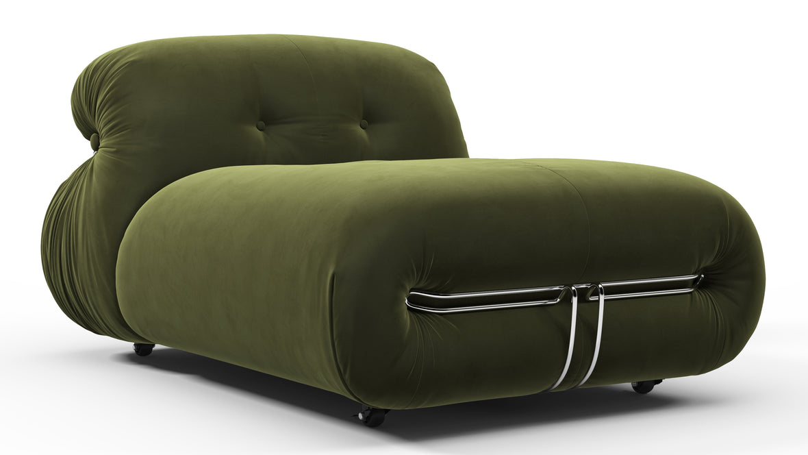 Soriana - Soriana Deep Lounge Chair, Thyme Luxe Velvet