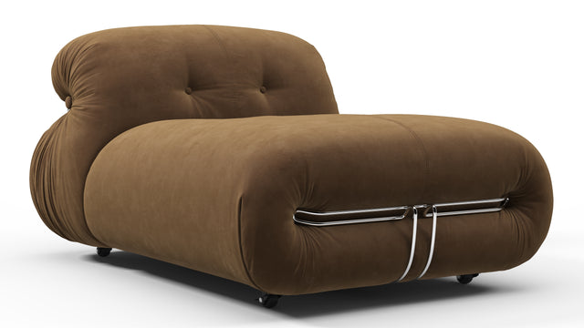 Soriana - Soriana Deep Lounge Chair, Brown Vegan Suede