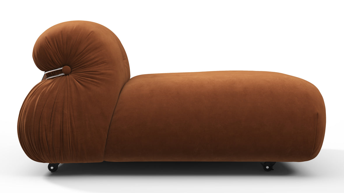 Soriana - Soriana Deep Lounge Chair, Burnt Orange Vegan Suede