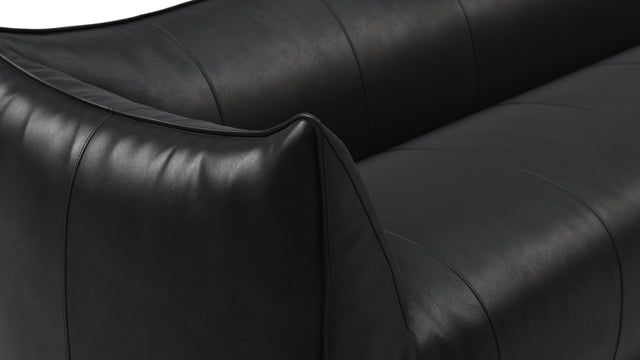 Leandro - Leandro Three Seater Sofa, Midnight Black Premium Leather