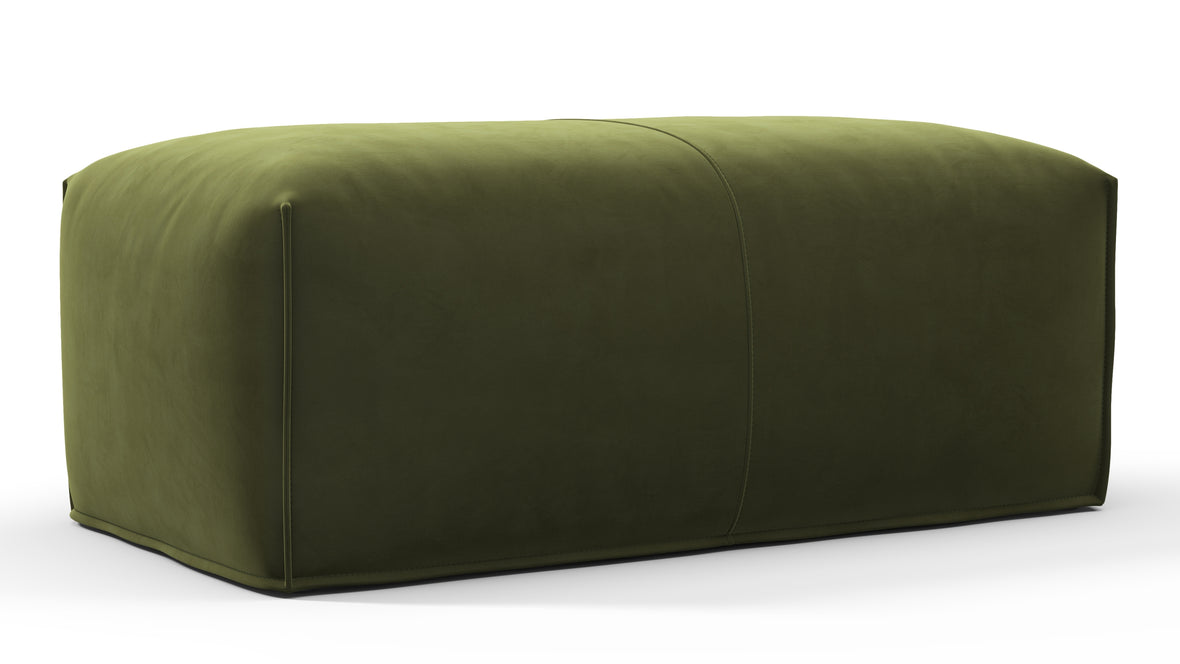 Leandro - Leandro Ottoman, Thyme Luxe Velvet