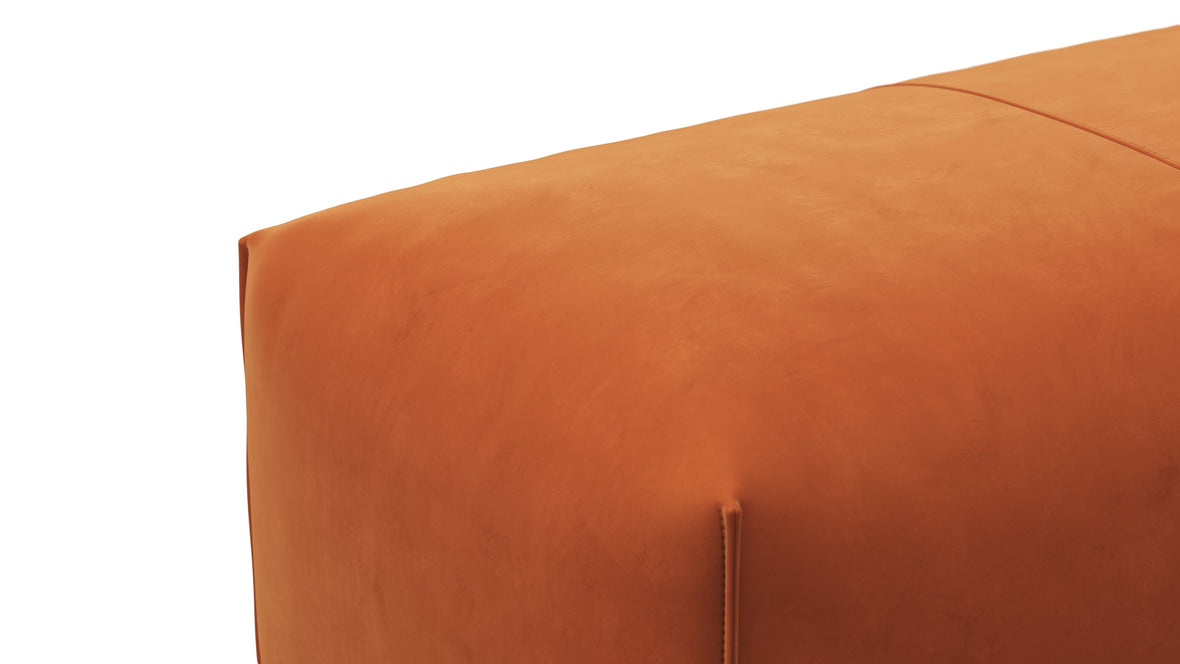 Leandro - Leandro Ottoman, Apricot Velvet