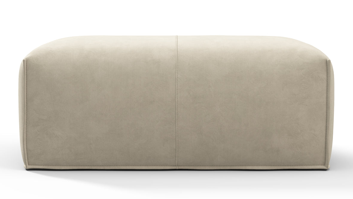 Leandro - Leandro Ottoman, Eggshell Vegan Suede