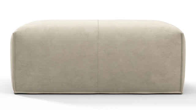 Leandro - Leandro Ottoman, Eggshell Vegan Suede