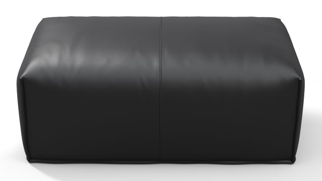 Leandro - Leandro Ottoman, Vintage Black Vegan Leather