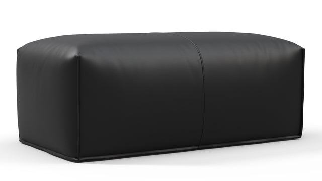 Leandro - Leandro Ottoman, Vintage Black Vegan Leather