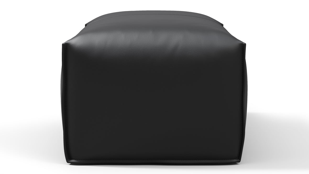 Leandro - Leandro Ottoman, Vintage Black Vegan Leather