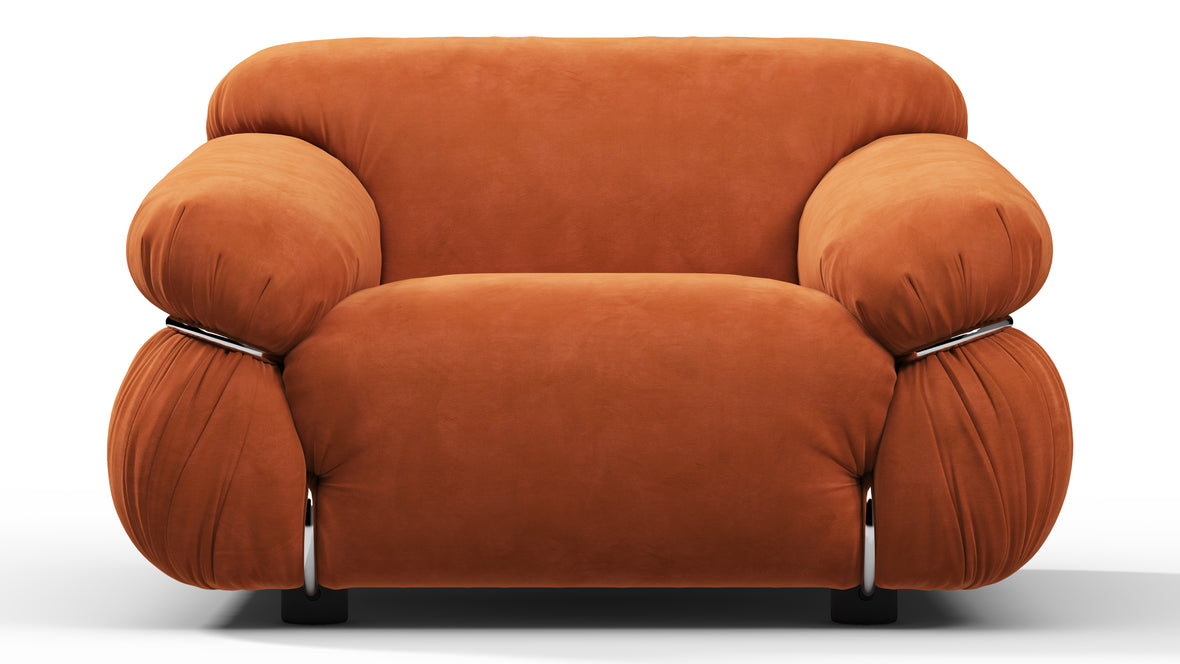 Sesann - Sesann Lounge Chair, Apricot Velvet