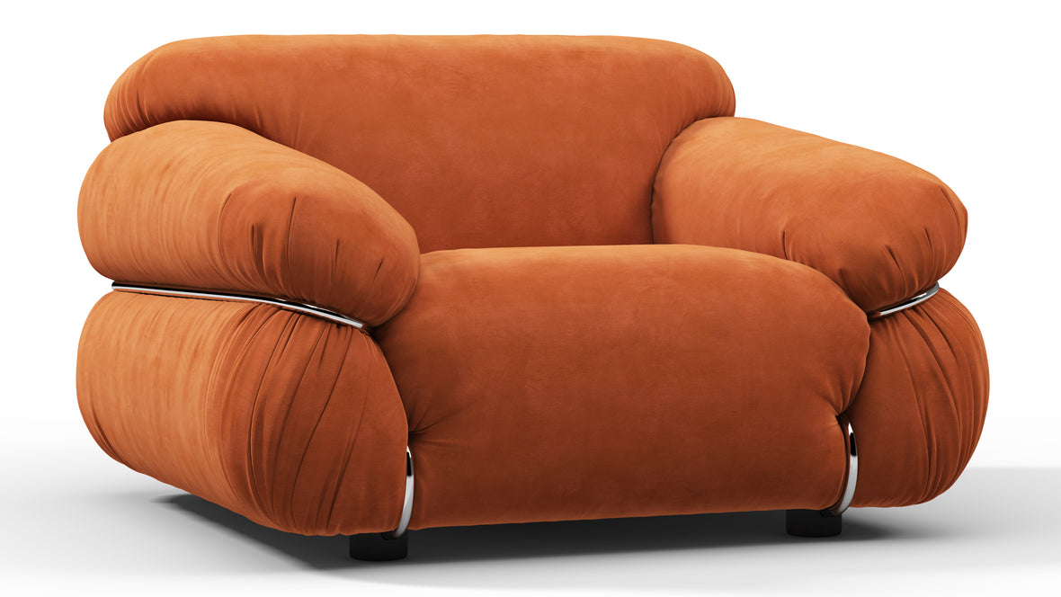 Sesann - Sesann Lounge Chair, Apricot Velvet