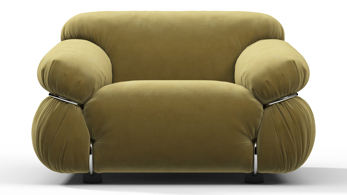 Sesann - Sesann Lounge Chair, Olive Gold Velvet