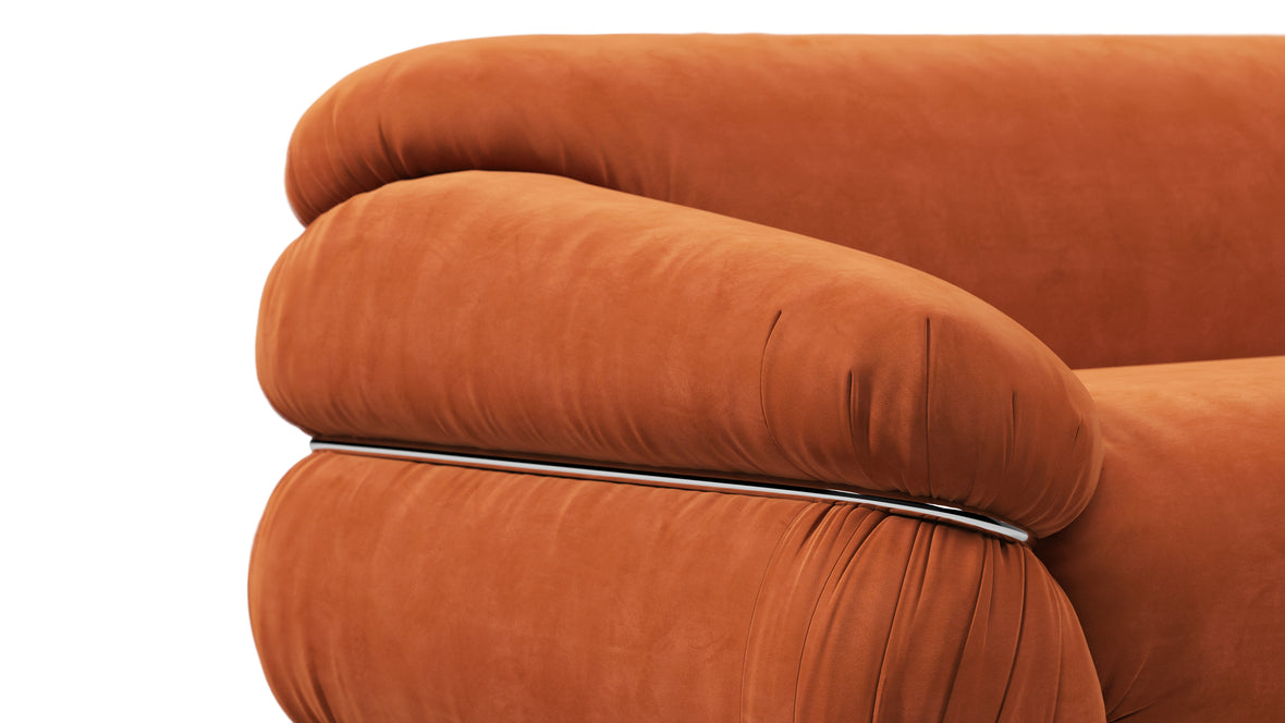 Sesann - Sesann Three Seater Sofa, Apricot Velvet