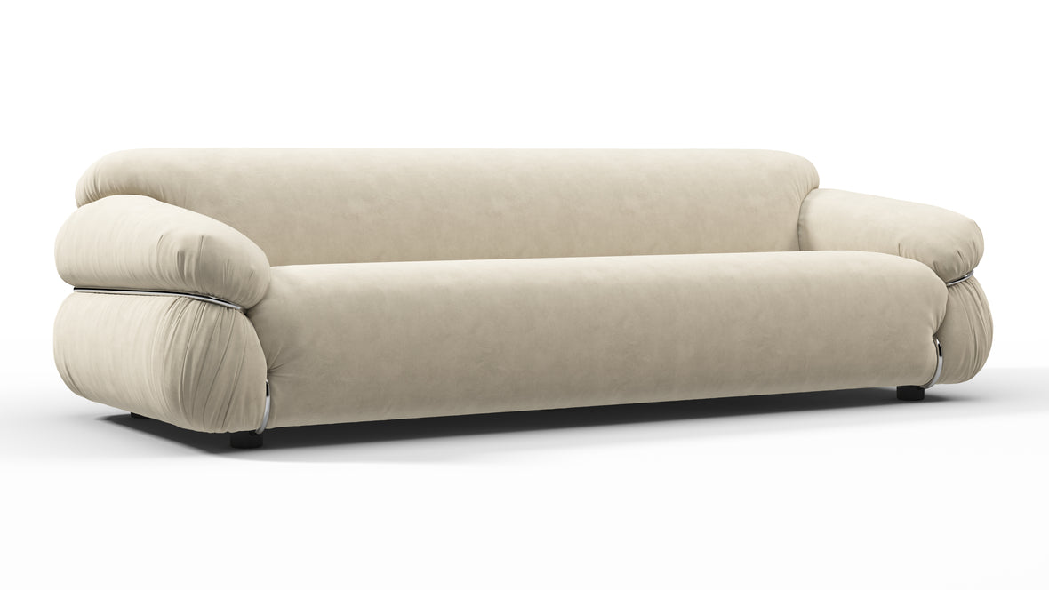 Sesann - Sesann Three Seater Sofa, Eggshell Vegan Suede