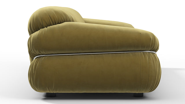 Sesann - Sesann Three Seater Sofa, Olive Gold Velvet