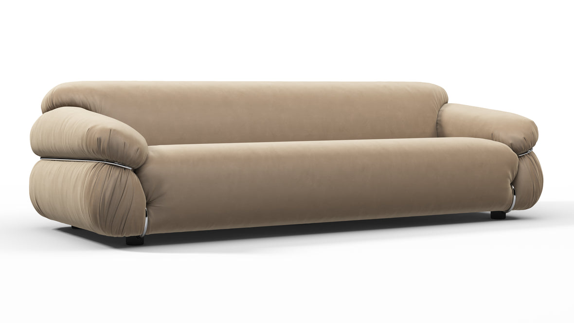 Sesann - Sesann Three Seater Sofa, Stone Luxe Velvet