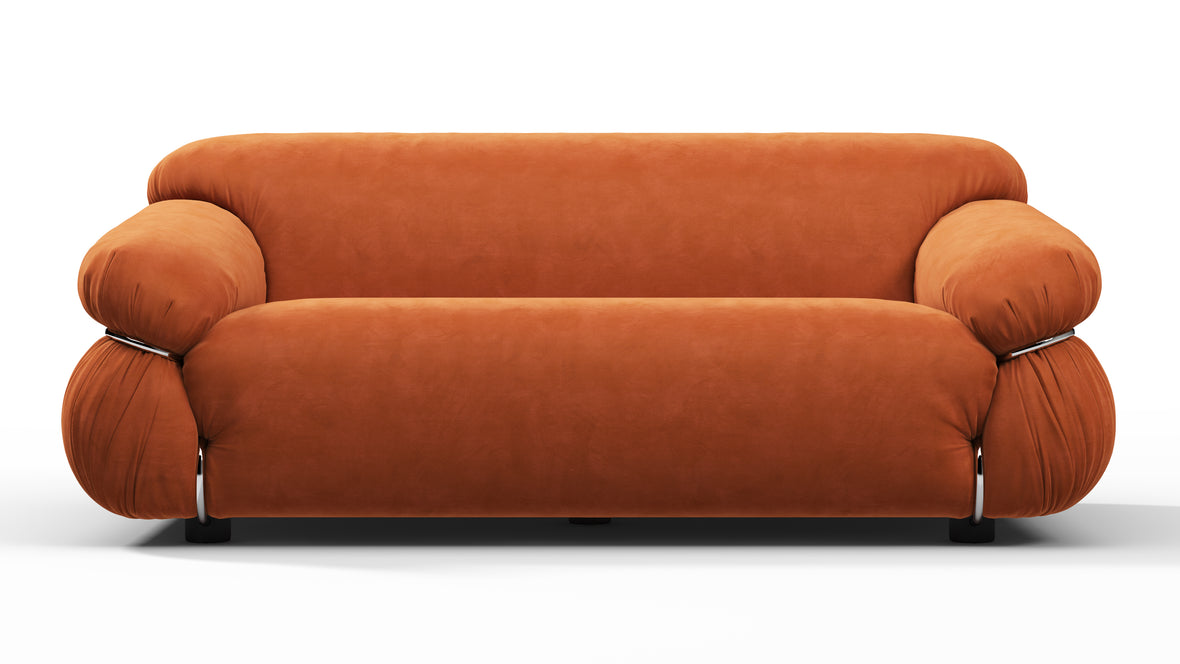 Sesann - Sesann Two Seater Sofa, Apricot Velvet