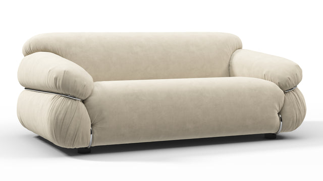 Sesann - Sesann Two Seater Sofa, Eggshell Vegan Suede