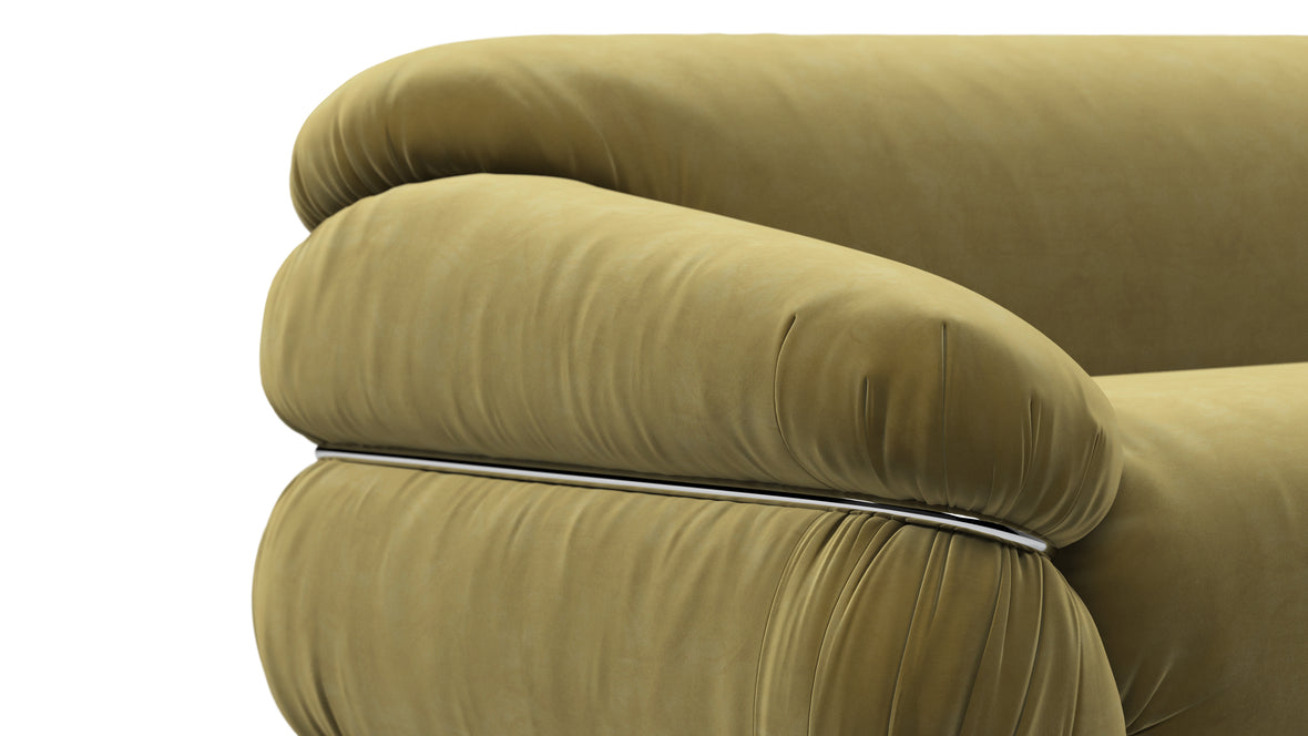 Sesann - Sesann Two Seater Sofa, Olive Gold Velvet