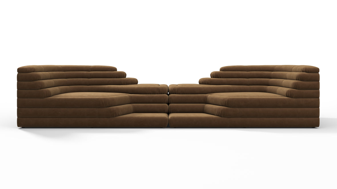 Terrazza - Terrazza Sofa Combination, Brown Vegan Suede