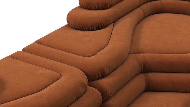 Terrazza - Terrazza Sofa Combination, Burnt Orange Vegan Suede