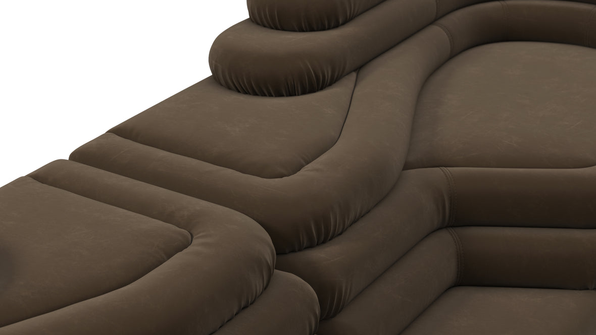 Terrazza - Terrazza Sofa Combination, Distressed Brown Vegan Leather