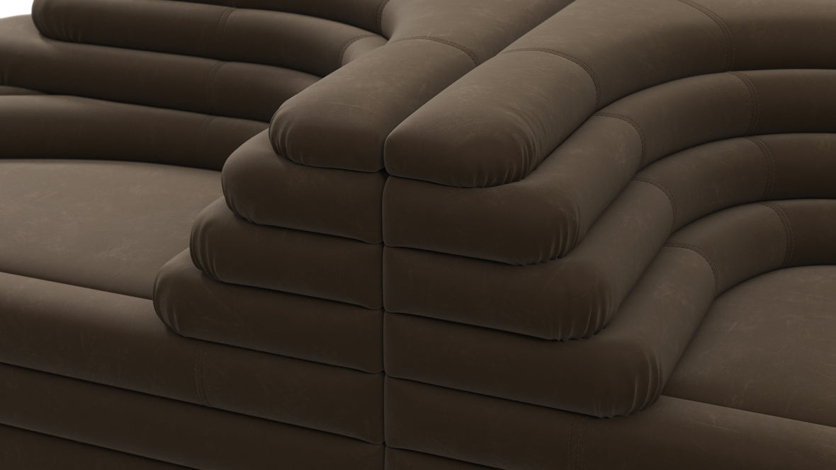 Terrazza - Terrazza Sofa Combination, Distressed Brown Vegan Leather