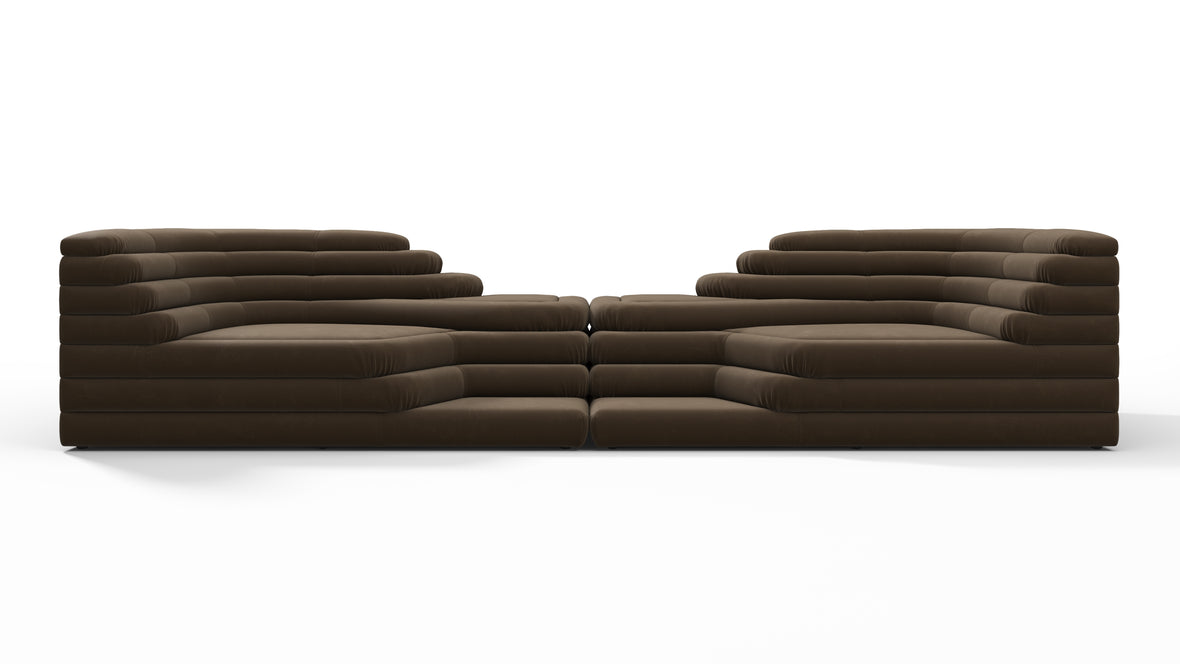 Terrazza - Terrazza Sofa Combination, Distressed Brown Vegan Leather