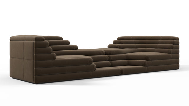 Terrazza - Terrazza Sofa Combination, Distressed Brown Vegan Leather