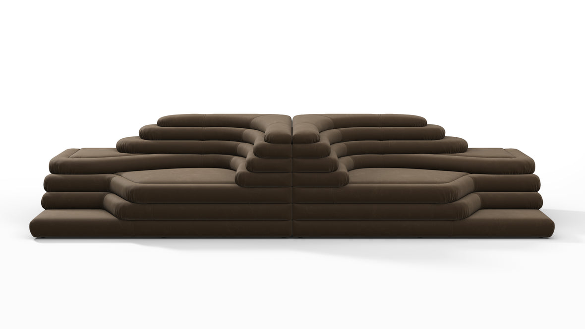 Terrazza - Terrazza Sofa Combination, Distressed Brown Vegan Leather