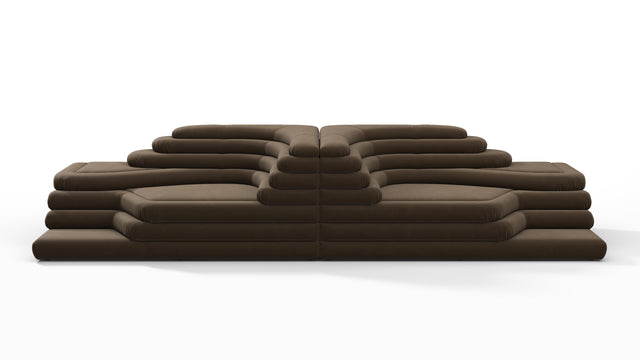 Terrazza - Terrazza Sofa Combination, Distressed Brown Vegan Leather