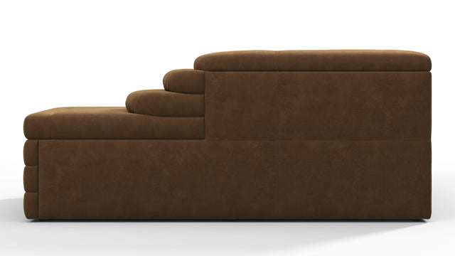 Terrazza - Terrazza Sofa, Left Arm, Brown Vegan Suede