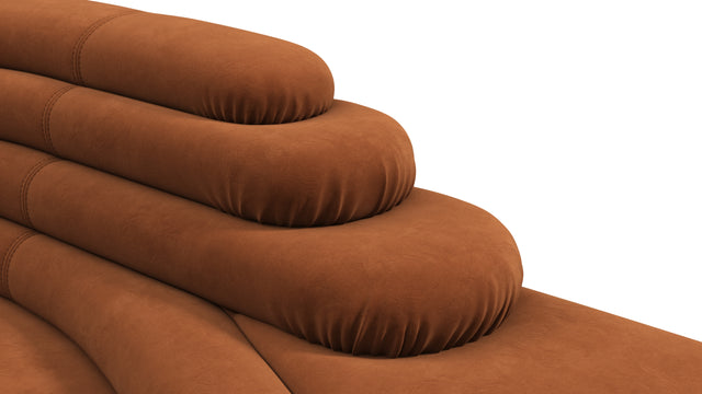 Terrazza - Terrazza Sofa, Left Arm, Burnt Orange Vegan Suede