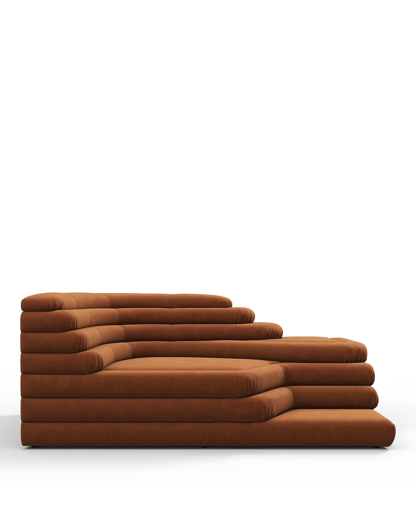 Terrazza Sofa, Left Arm, Burnt Orange Vegan Suede – Interior Icons