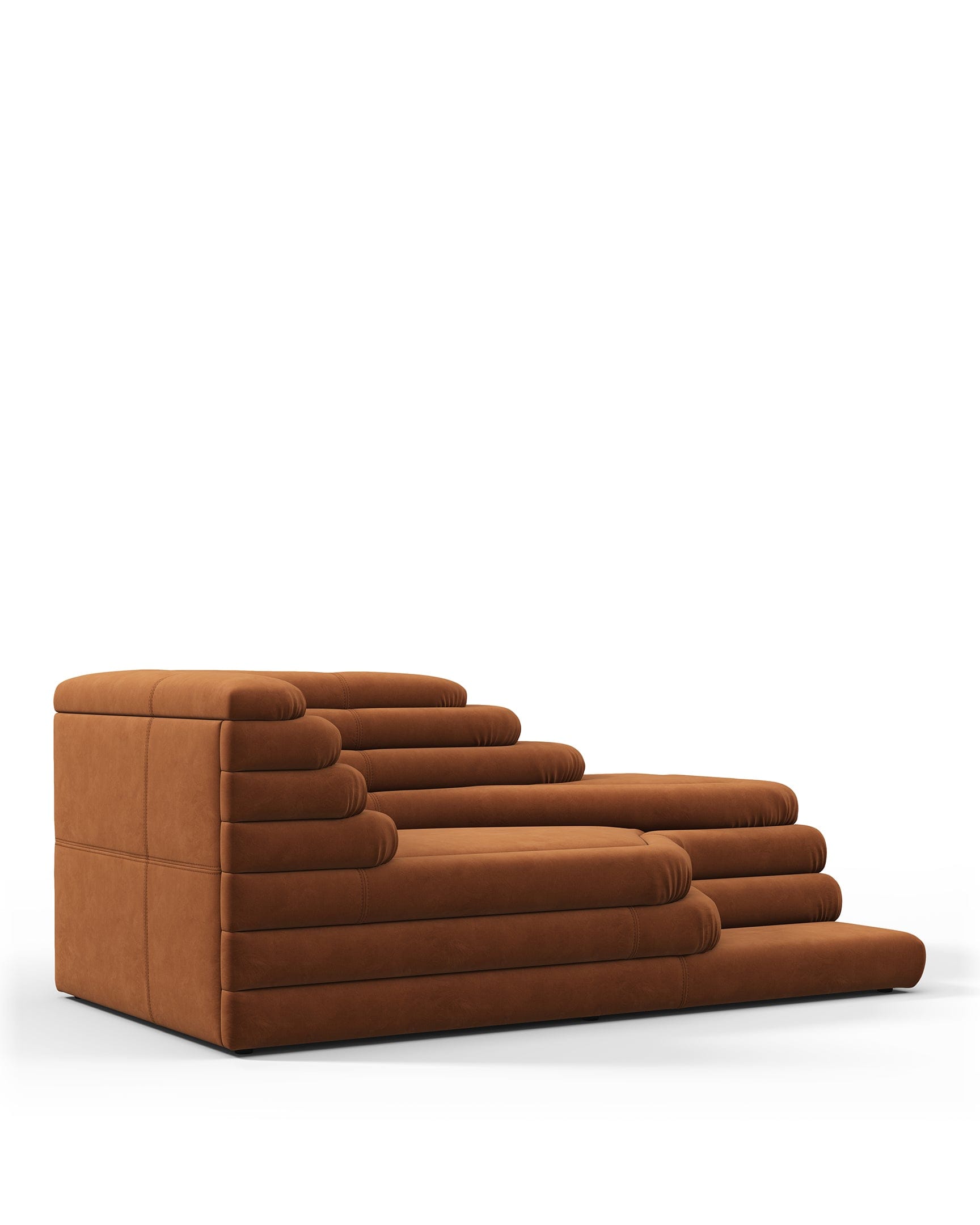 Terrazza Sofa, Left Arm, Burnt Orange Vegan Suede – Interior Icons