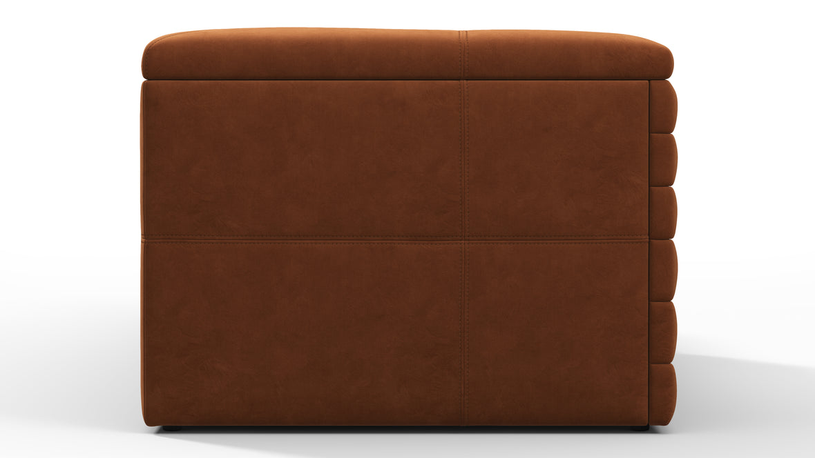 Terrazza - Terrazza Sofa, Left Arm, Burnt Orange Vegan Suede