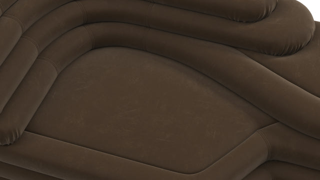 Terrazza - Terrazza Sofa, Left Arm, Distressed Brown Vegan Leather