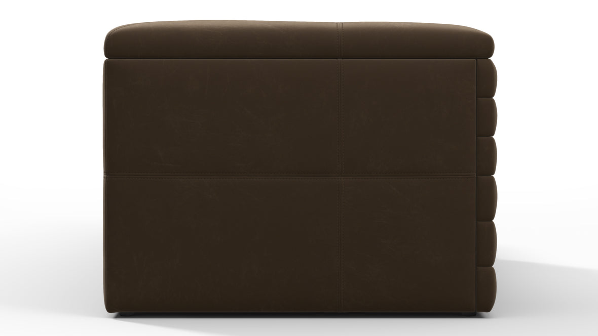 Terrazza - Terrazza Sofa, Left Arm, Distressed Brown Vegan Leather