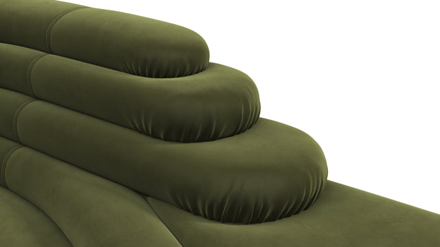 Terrazza - Terrazza Sofa, Left Arm, Thyme Luxe Velvet