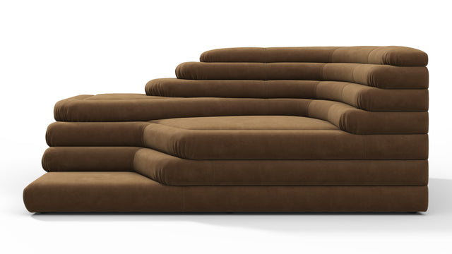 Terrazza - Terrazza Sofa, Right Arm, Brown Vegan Suede