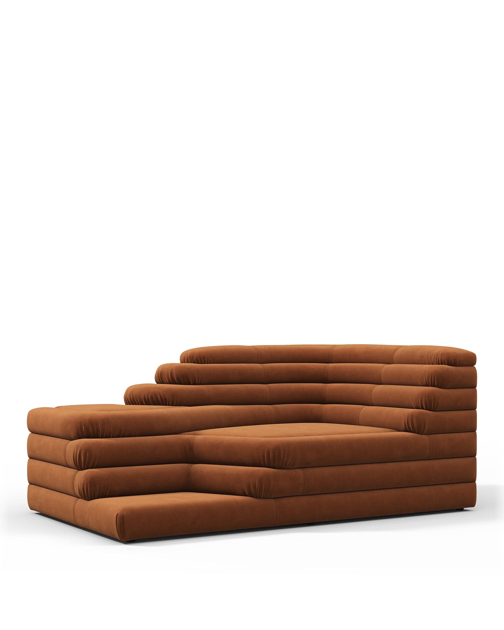 Terrazza Sofa, Right Arm, Burnt Orange Vegan Suede – Interior Icons