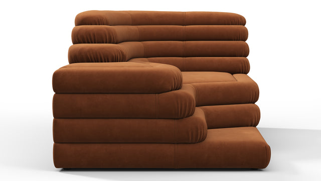 Terrazza - Terrazza Sofa, Right Arm, Burnt Orange Vegan Suede