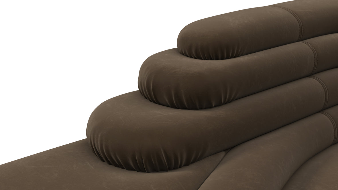 Terrazza - Terrazza Sofa, Right Arm, Distressed Brown Vegan Leather