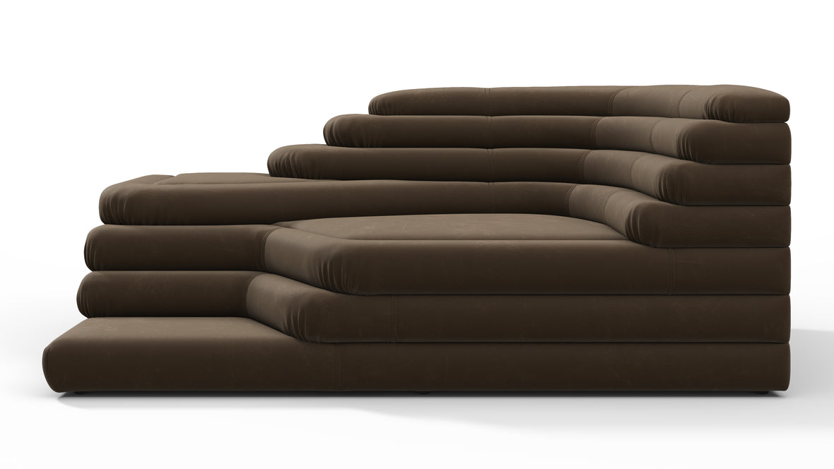 Terrazza - Terrazza Sofa, Right Arm, Distressed Brown Vegan Leather