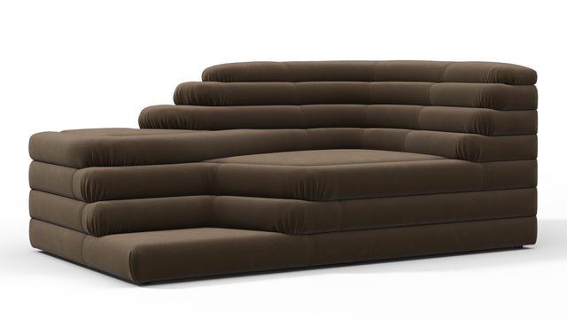 Terrazza - Terrazza Sofa, Right Arm, Distressed Brown Vegan Leather