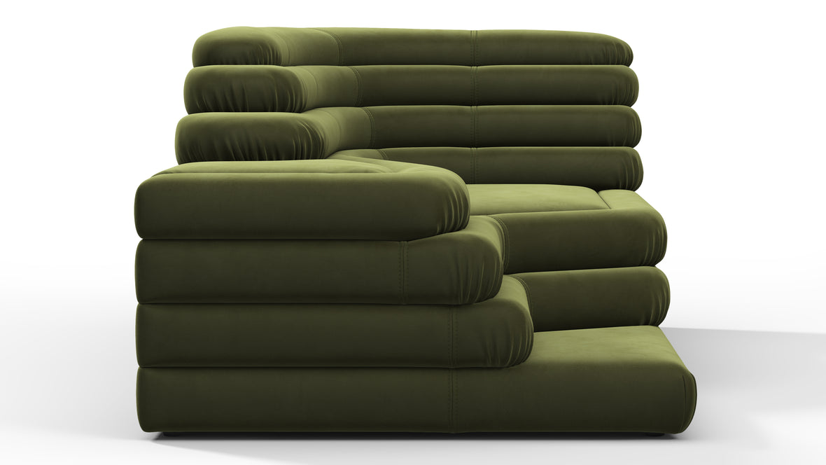 Terrazza - Terrazza Sofa, Right Arm, Thyme Luxe Velvet